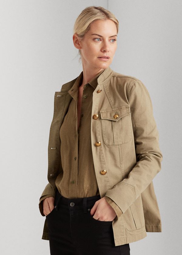 Women's Ralph Lauren Stretch-Cotton Canvas Jackets | 652908MAL